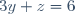 3y + z = 6